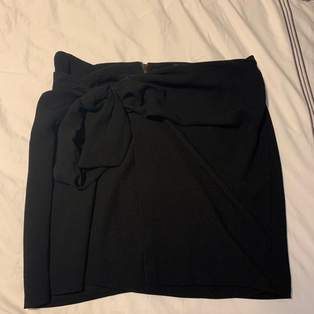 Black skirt with wrap around tie detail